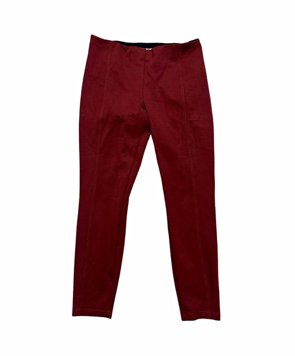 Rachel Zoe Burgundy Solid Dress Pants Flat Front Rayon Nylon Spandex Womens